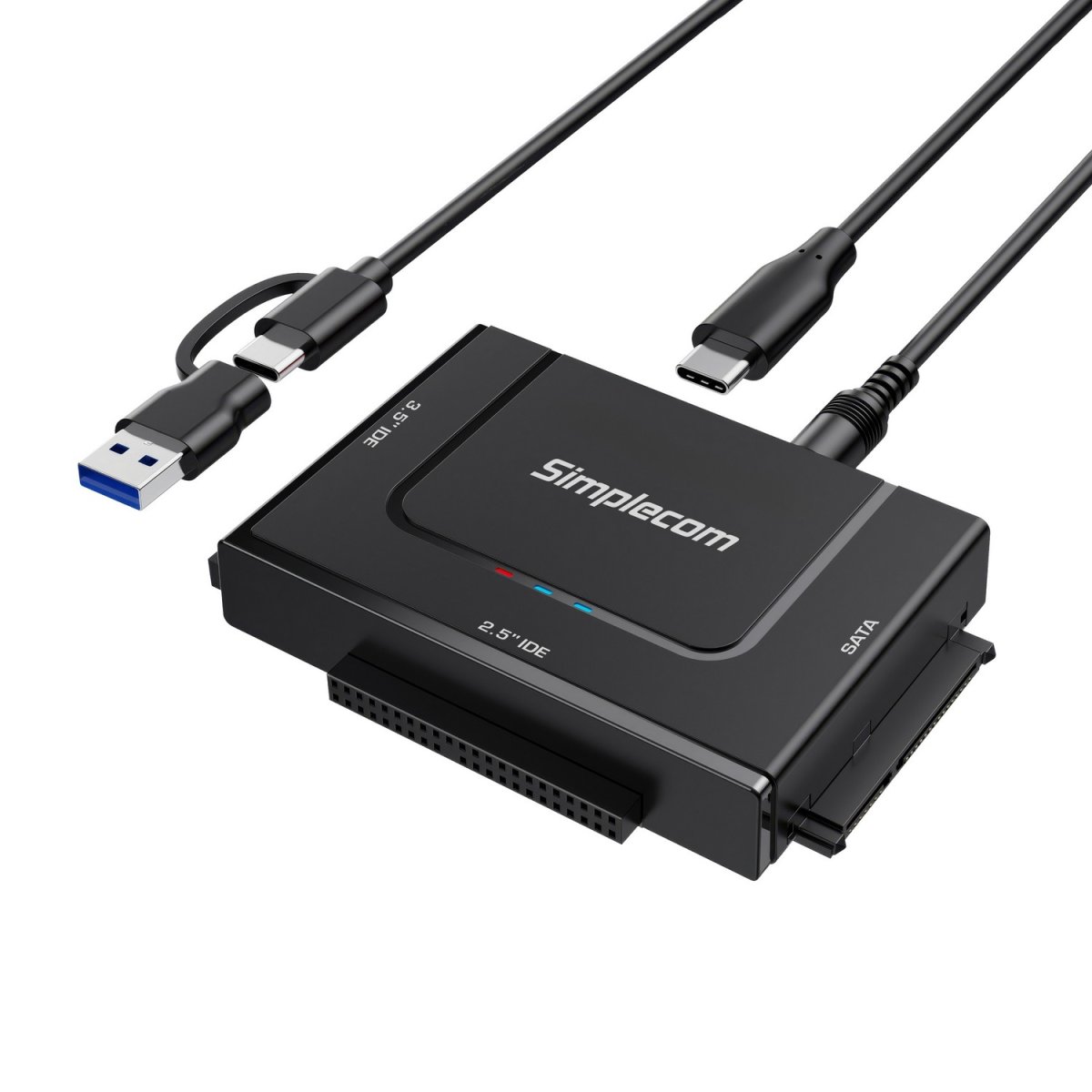 Simplecom SA492C SuperSpeed USB to 2.5', 3.5' 5.25' SATA/IDE Adapter with Power Supply