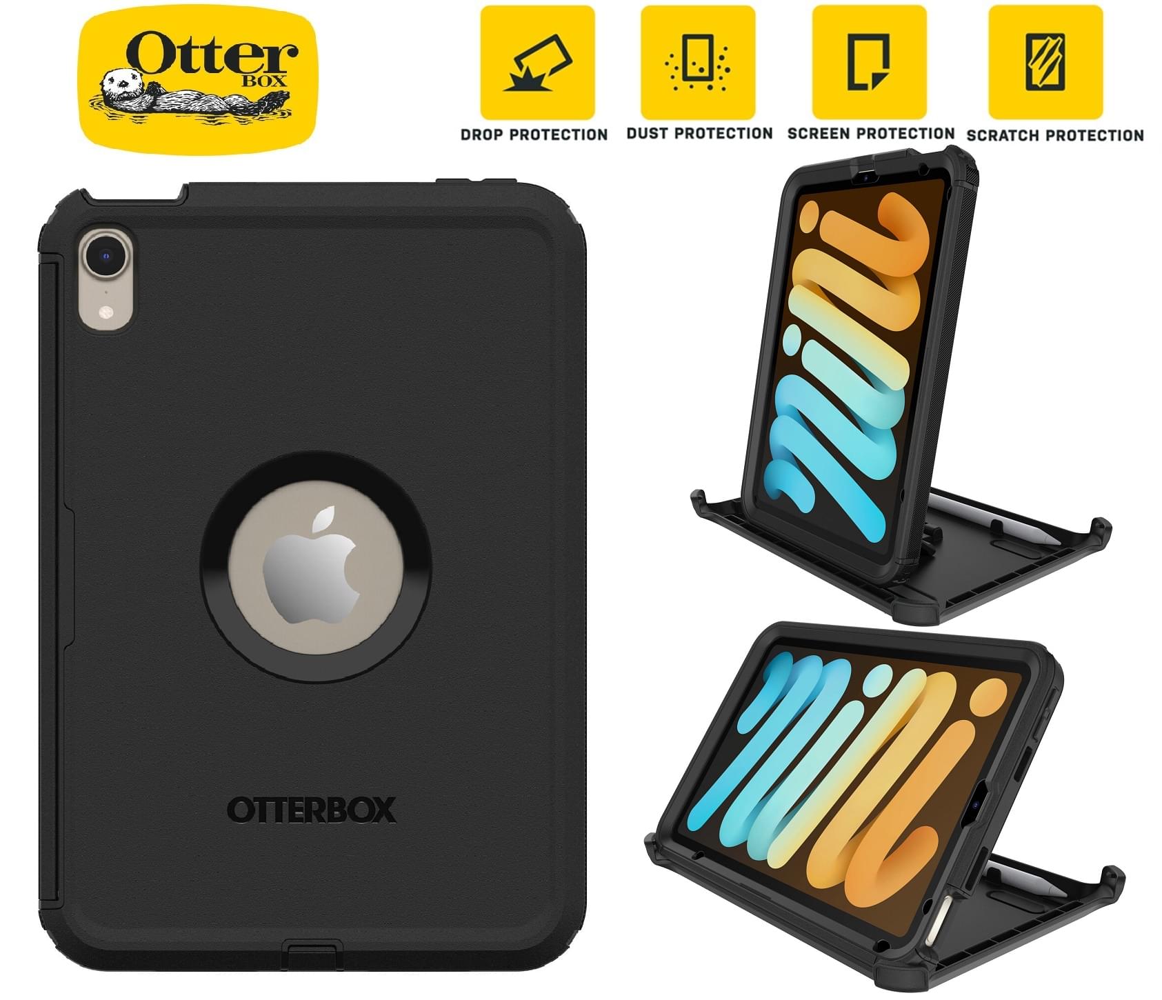 OtterBox Defender Apple iPad Mini (8.3') (A17 Pro) (7th Gen) / iPad Mini (8.3') (6th Gen) Case Black - (77-87476)